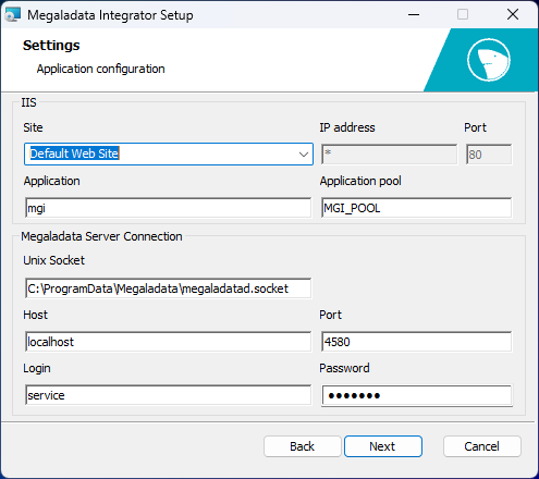 Configuration settings