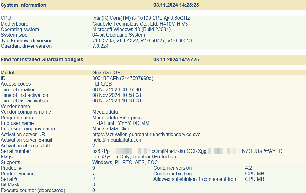 Diagnostics utility report