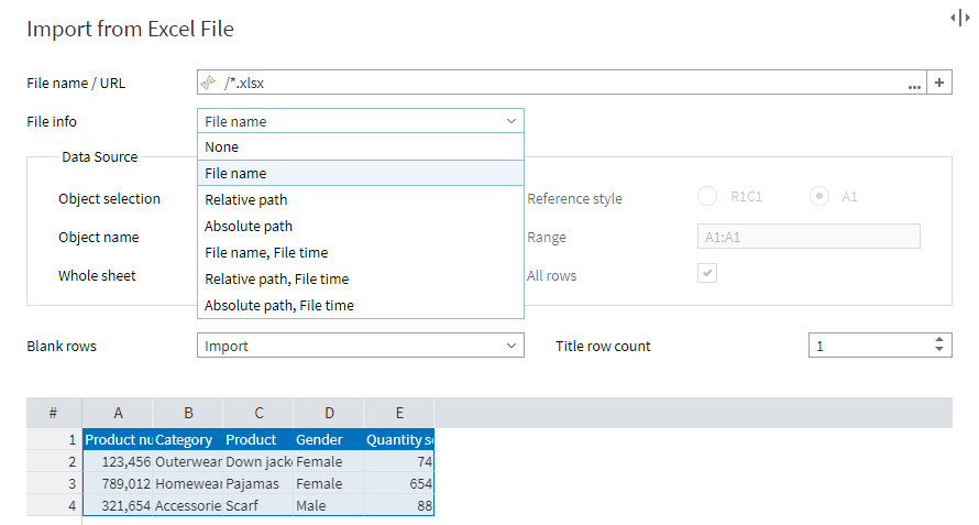 File information setting
