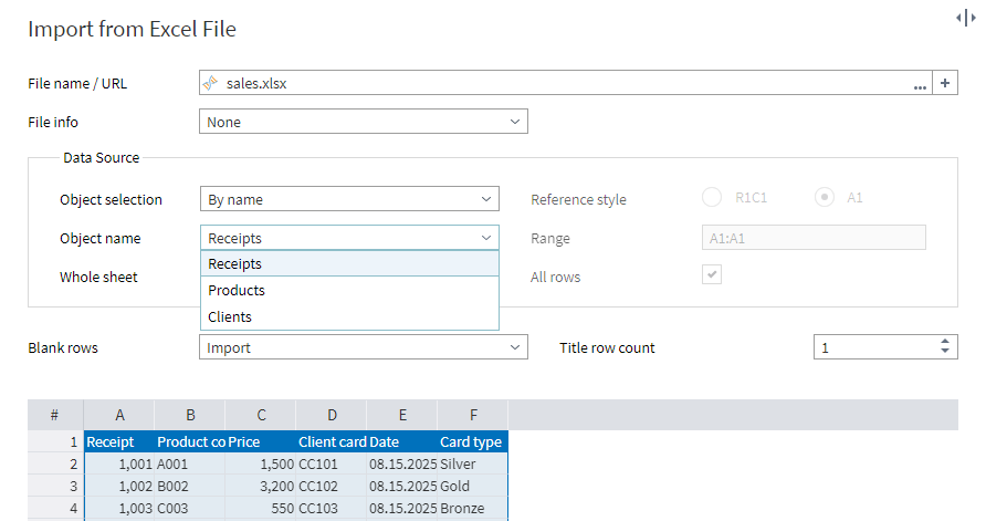 Selecting an object by name