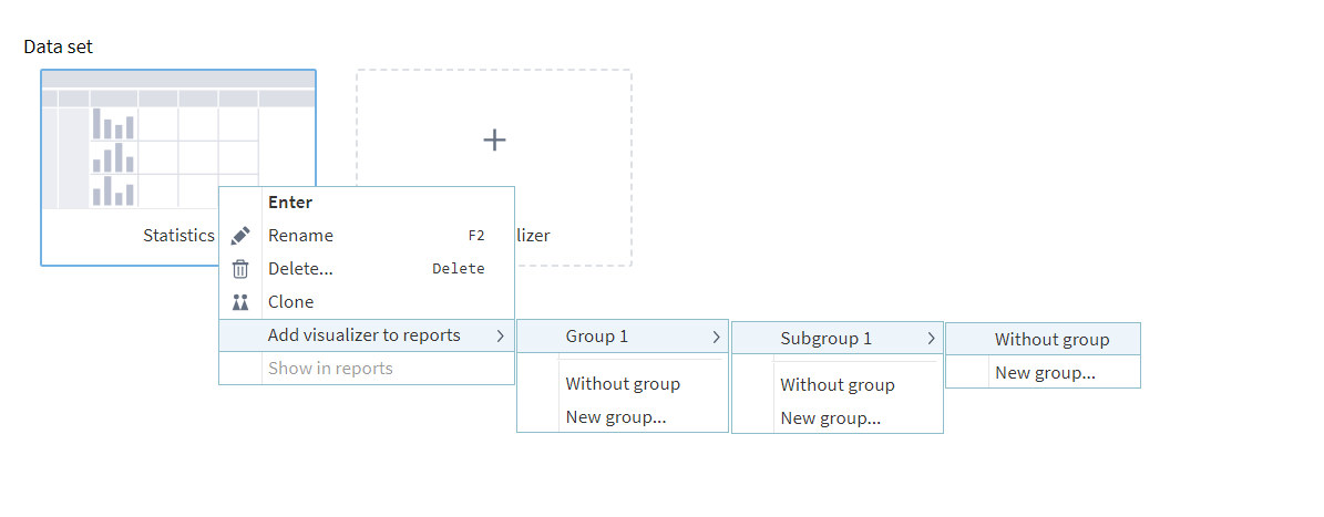 Assigning a visualizer to a report group