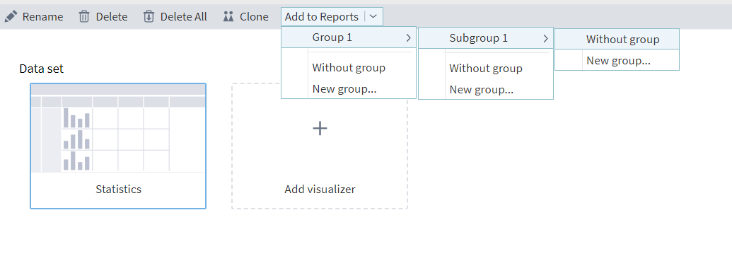 Assigning a visualizer to a report group