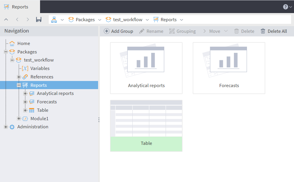 Managing reports